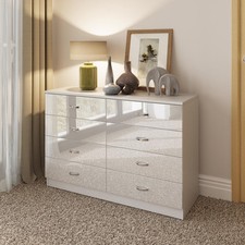 White Gloss 8 Drawer Chest of