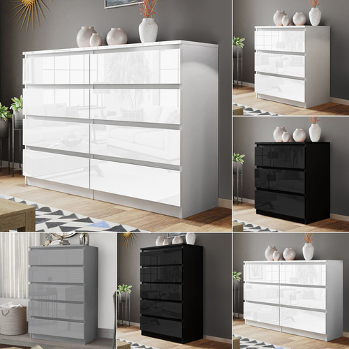 High gloss chest - of, drawers