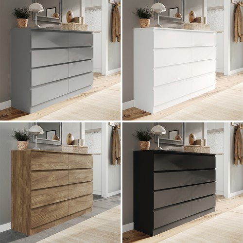 Wide wooden chest drawers - wide, 8