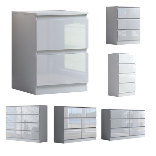 White gloss chest drawers - white,